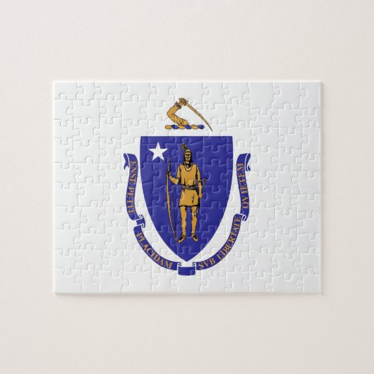 Puzzel met vlag van Massachusetts State Legpuzzel (Horizontaal)