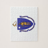 Puzzel met vlag van Massachusetts State Legpuzzel (Verticaal)