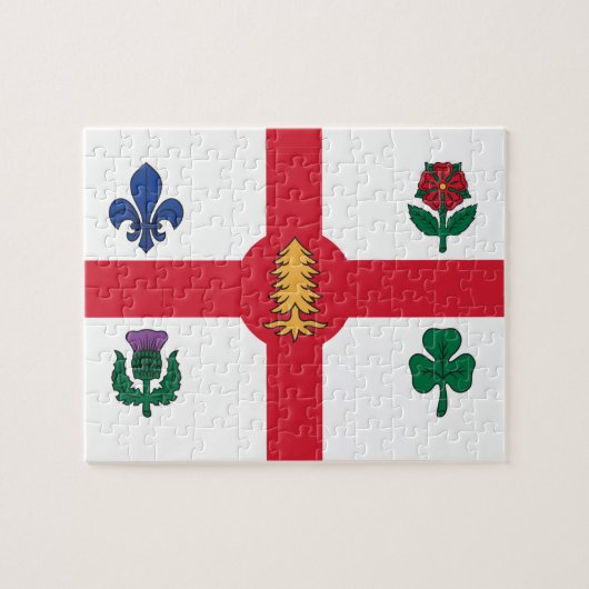 Puzzel met vlag van Montreal, Canada (Horizontaal)