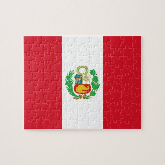 Puzzel met vlag van Peru (Horizontaal)