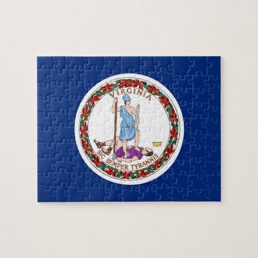 Puzzel met vlag van Virginia State Legpuzzel (Horizontaal)