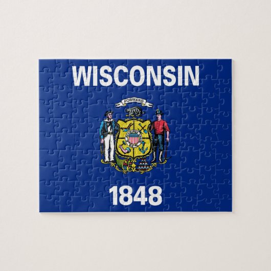 Puzzel met Vlag van Wisconsin State (Horizontaal)