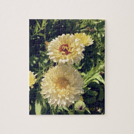 Puzzel met vrolijke gele bloemen. (Verticaal)