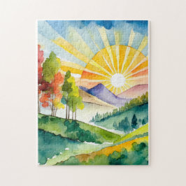 Puzzel: Mountain Majesty bij zonsopgang Legpuzzel