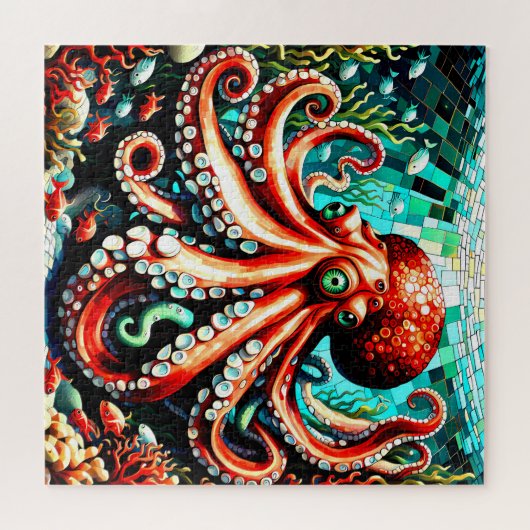 puzzel mozaïek octopus legpuzzel (Horizontaal)