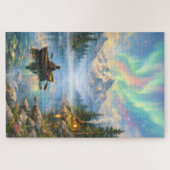 Puzzel - Noorderlicht boven het meer (Horizontaal)