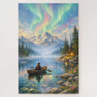 Puzzel - Noorderlicht boven het meer