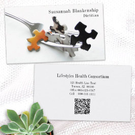 Puzzel op Fork Tines QR Code Health Professional Visitekaartje