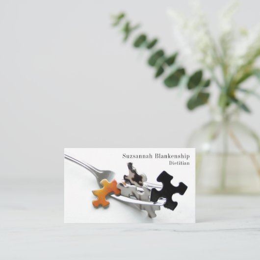 Puzzel op Fork Tines QR Code Health Professional Visitekaartje (Staand voorkant)