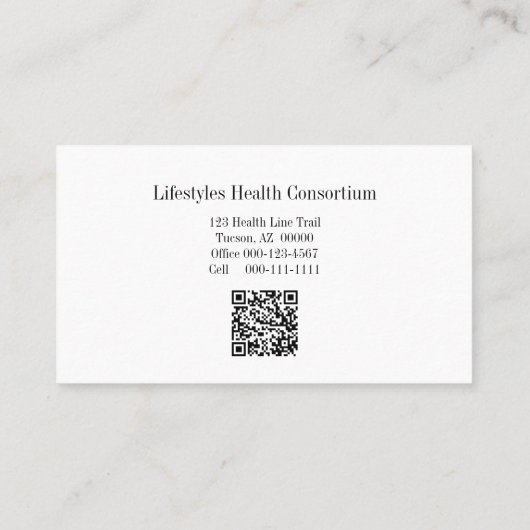 Puzzel op Fork Tines QR Code Health Professional Visitekaartje (Achterkant)