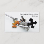 Puzzel op Fork Tines QR Code Health Professional Visitekaartje (Voorkant)