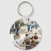Puzzel op maat 4 foto collage en familienaam sleutelhanger (Achterkant)