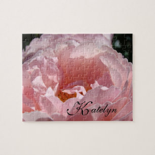 Puzzel op maat Uw Naam Roze Roos Bloem cadeaus