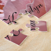 Puzzel op maat Uw Naam Roze Roos Bloem cadeaus (Zijkant)