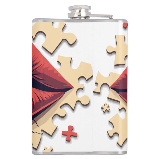 Puzzel Pop lippen Heupfles (Achterkant)