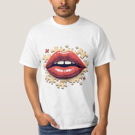Puzzel Pop lippen T-shirt (Voorkant)