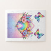 Puzzel - Regenboog Glitter Vlinder & Bloem (Horizontaal)