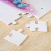 Puzzel-Regenboog Glitter Vlinder & Bloem  Legpuzzel (Zijkant)