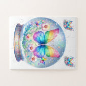 Puzzel-Regenboog Glitter Vlinder & Bloem Legpuzzel (Horizontaal)