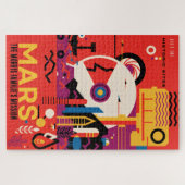 PUZZEL: Retro Aangepaste Mars Ruimtereisposter Legpuzzel (Horizontaal)