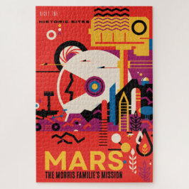 PUZZEL: Retro Aangepaste Mars Ruimtereisposter Legpuzzel