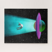 PUZZEL: Retro Alien UFO Ontvoering Legpuzzel (Horizontaal)