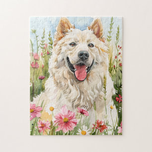 Puzzel – Samojeed Waterverf Legpuzzel voor Hondenl