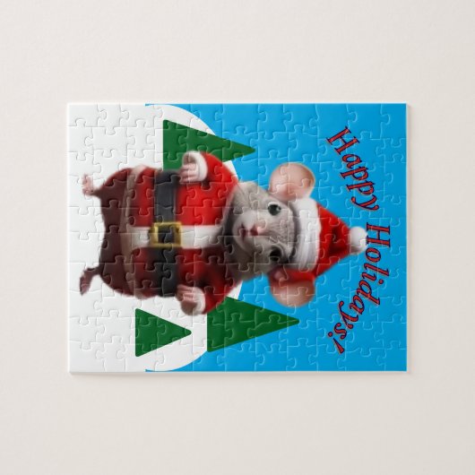 Puzzel - Santa Mouse in de winter Scene Legpuzzel (Horizontaal)