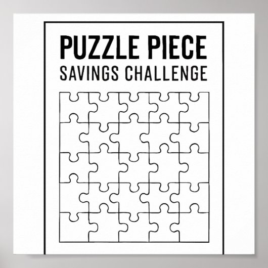 Puzzel Stuk Besparingen Challenge Tracker Poster (Voorkant)
