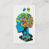 Puzzel stuk brein met breuken visitekaartje (Voorkant)