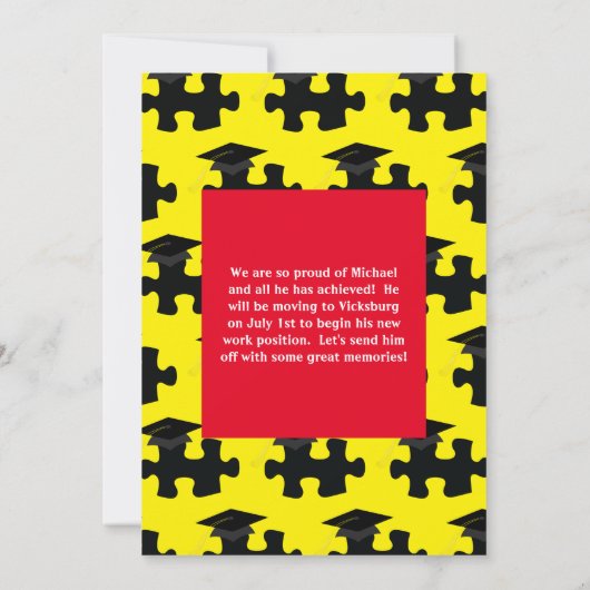 Puzzel stuk Graduation Party Kaart (Achterkant)