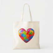 Puzzel stuk hart Canvas tas (Voorkant)