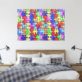 PUZZEL STUKJES AUTISME 3 Paneel Canvas Muur Kunst (Insitu (Slaapkamer))