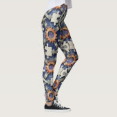 Puzzel stukjes tandwielen naadloos patroon leggings (Rechts)