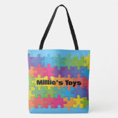 Puzzel Stukken Design Canvas tas (Voorkant)