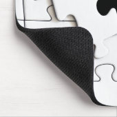 Puzzel stukken grillig plezier zwart en wit muismat (Hoek)