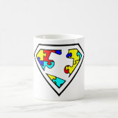 Puzzel Super Power Autisme Bewustzijn Koffiemok (Center)