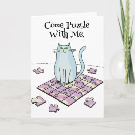 Puzzel valentijn Jigsaw Cat puzzelaars Kaart