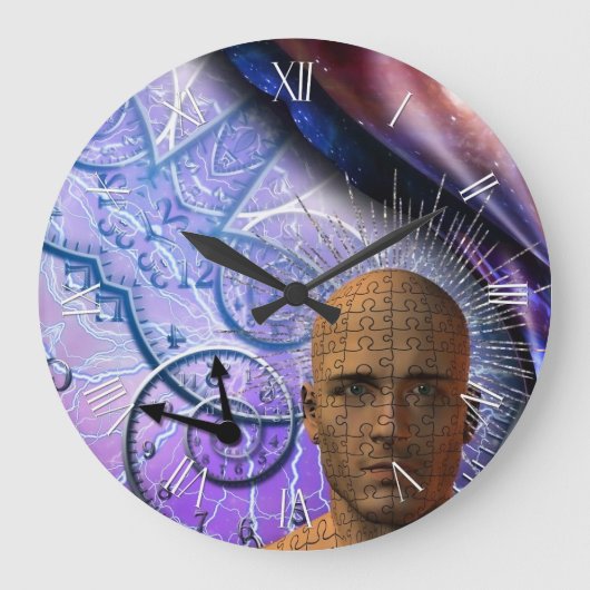 puzzel van de tijd grote klok (Voorkant)