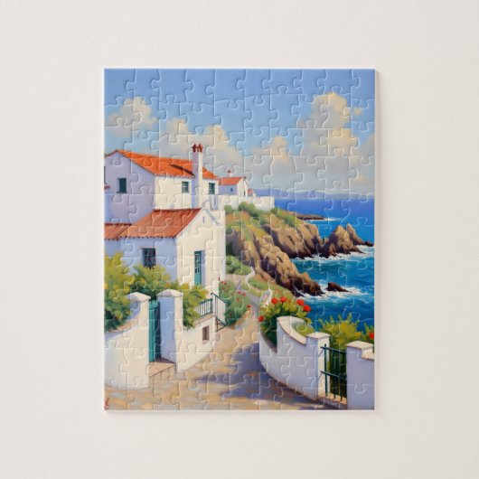 Puzzel van het Portugese kustdorp (Verticaal)