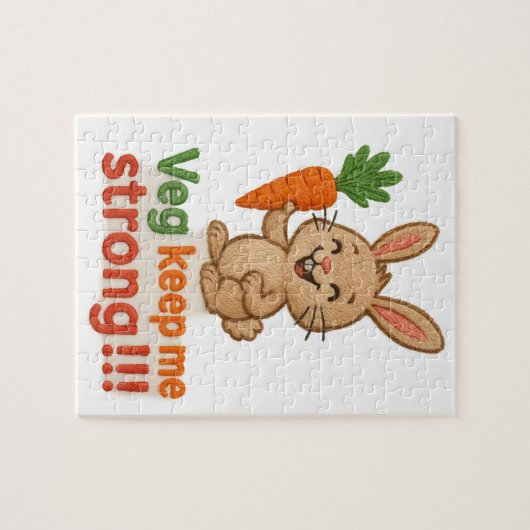 Puzzel van konijn met vegie (Horizontaal)