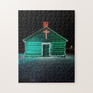 Puzzel - Versierd met Lichten & Kruis - Kerstmis Legpuzzel