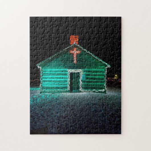 Puzzel - Versierd met Lichten & Kruis - Kerstmis Legpuzzel (Verticaal)