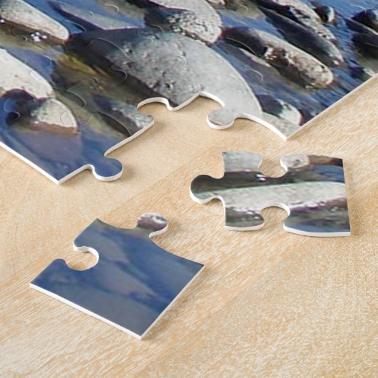 Puzzel Visser Silhouet in de rivier Personaliseren Legpuzzel (Zijkant)