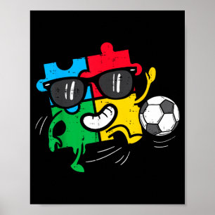 Puzzel Voetbal Autisme Bewustzijn Sport Jongen Poster