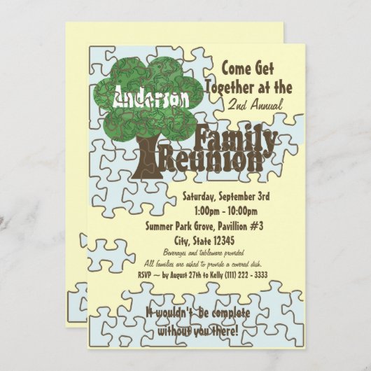 Puzzel voor gezinshereniging kaart (Voorkant / Achterkant)