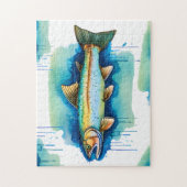 Puzzel - Waterverf Serie: Forel/Zalm (Verticaal)