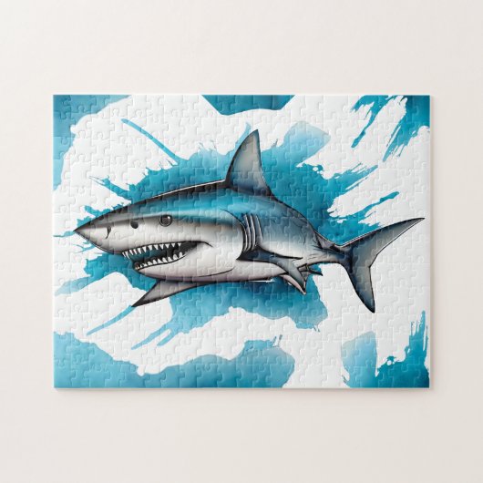 Puzzel - Waterverf serie: Haai (Horizontaal)