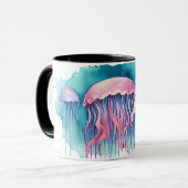 Puzzel - Waterverf Serie: Jellyfish Bloom Mok (Voorkant links)