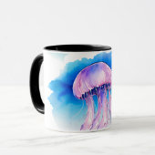 Puzzel - Waterverf Serie: Kwallen Mok (Voorkant links)